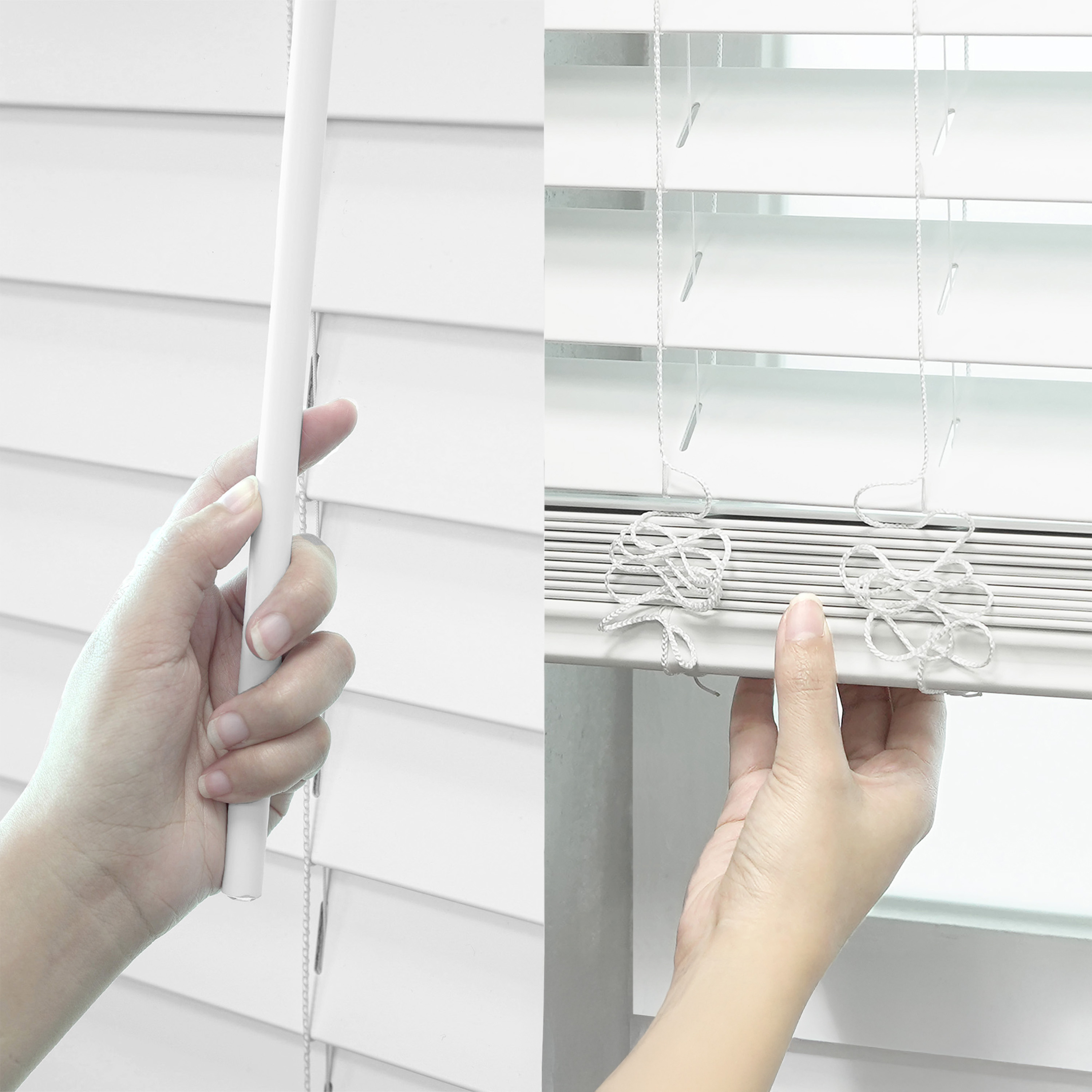 Regal Living Smooth White Cordless 2" Faux Wood Room Darkening Window Sidelight Blind - 9 in. x 72 in.
