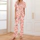 thumbnail image 2 of Sexy Pijama Conjunto para las Mujeres Impreso Bolsillo Pantalones de Manga Corta, Traje Suelto Casual para el Hogar Y el Salón, 2 of 9