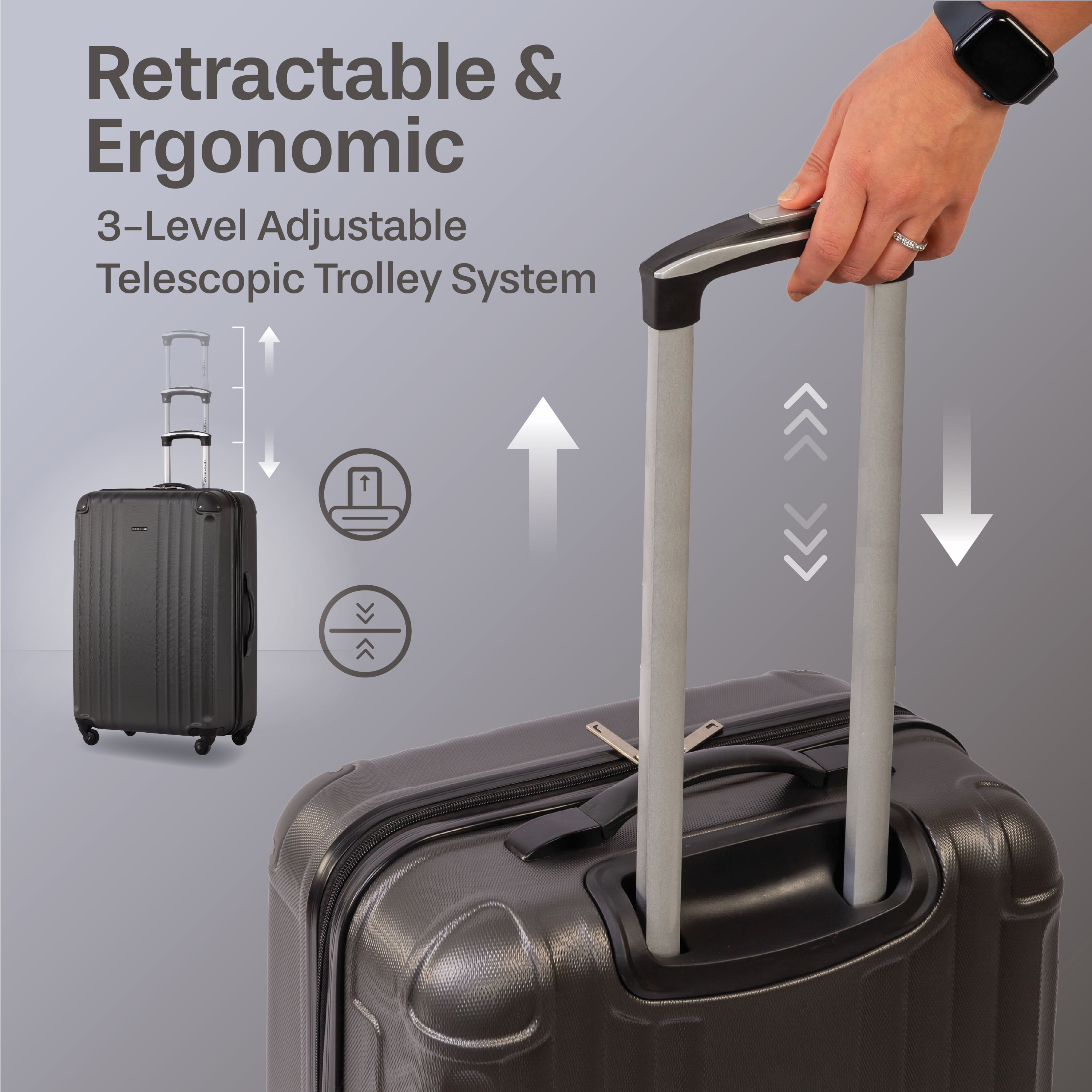 Jetstream Southbound 28 Inch Hardside Expandable Large Checked Luggage, Rolling Travel Suitcase with Spinner Wheels