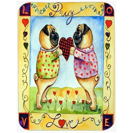 

Carolines Treasures Pug LOVE Pug Glass Cutting Board - Large 15 x 12 in.