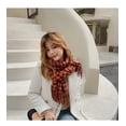 thumbnail image 4 of Womens Plaid Scarf Large Long Blanket Check Wrap Shawl with Tassel, 4 of 8