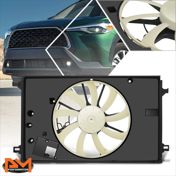 PM PERFORMOTOR for 22-24 Toyota Corolla Cross Lightweight Front Radiator Cooling Fan Assembly