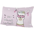 thumbnail image 6 of No Drama Llama On Pink Velvet Oblong Lumbar Plush Throw Pillow Cover/Shams Cushion Case 20x36in Decorative Invisible Zipper Design for Couch Sofa Pillowcase Only, 6 of 7