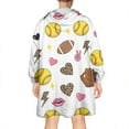 thumbnail image 2 of Colorful Softball and Fashion Icons Pattern Wearable Oversized Blanket,Wearable Blanket Hoodie for Adults,Cozy Hooded Blankets with Super Pockets,Super Warm Fuzzy Pullover for Women & Men, 2 of 6