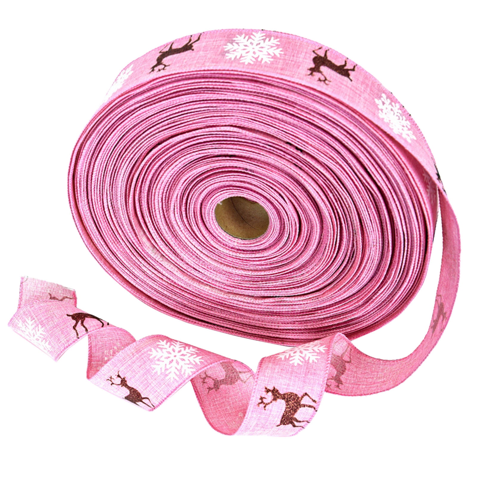 Ruban De Jute De Noël Flocon De Neige Élans Père Noël Sapin De Noël Ruban Décoratif Bricolage Emballage Cadeau Ruban Décoratif