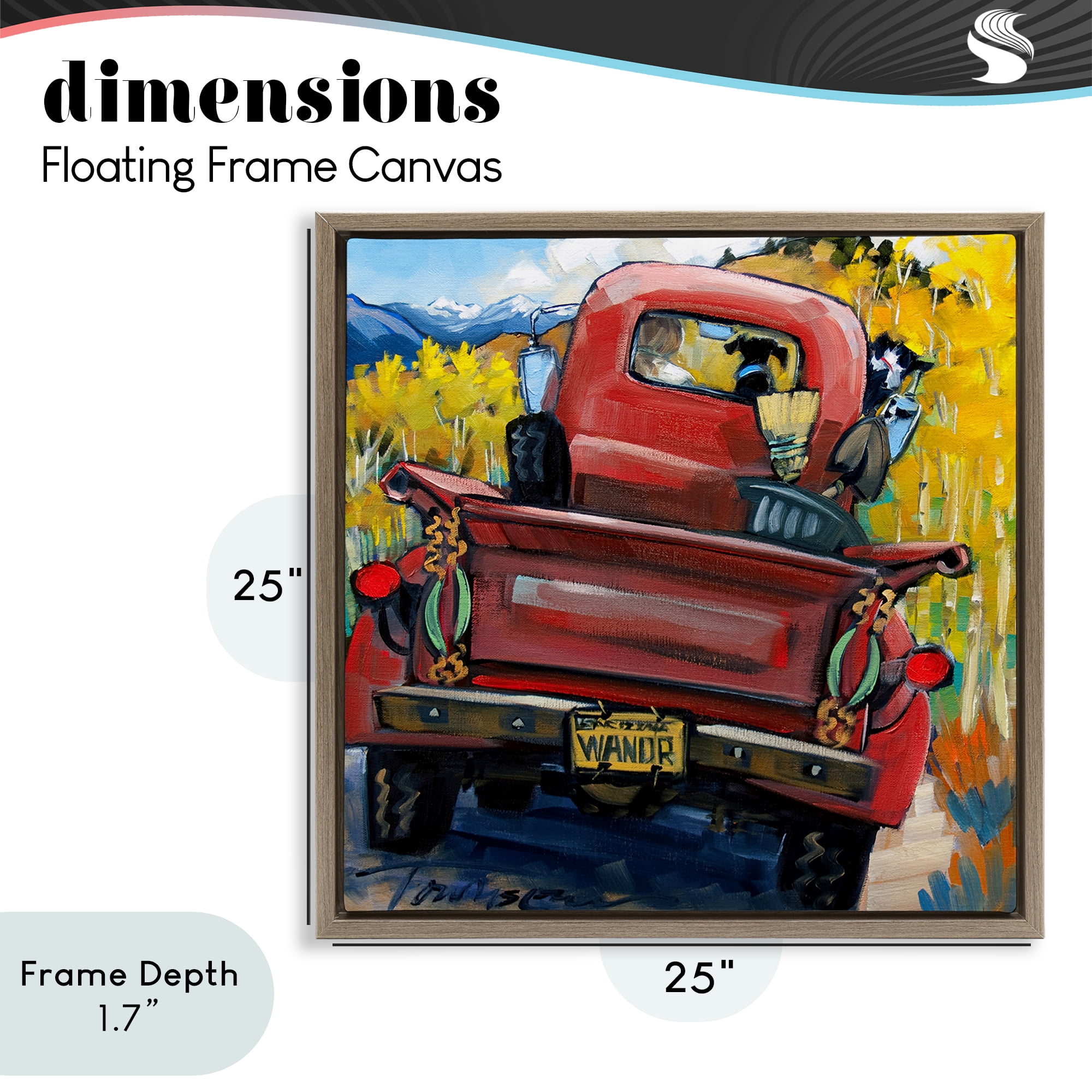 Stupell Industries Wander Truck Through Wheat Grass Brown Framed Floater Canvas Wall Art, design by CR Townsend