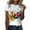 Yellow, variant on Women's Butterfly Print Short Sleeve T Shirts Round Neck Summer Casual Top Blue L