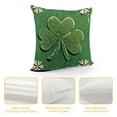 thumbnail image 4 of YINGXI St Patricks Day Green Shamrocks Throw Pillow Case Happy St. Patrick’s Day Seasonal Holiday Decorations Spring Farmhouse 24x24in, 4 of 5