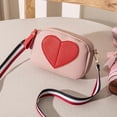 thumbnail image 2 of TAZAG Women's Lychee Pattern Love Mini Bag 2026 New Contrast Color Web Shoulder Diagonal Mobile Phone Bag, 2 of 4