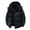 Black, variant on Winter Men Puffer Jacket Lightweight Solid Color with Hood Fleece Jackets Windbreaker Zip up Warm Long Sleeve Mens Coats