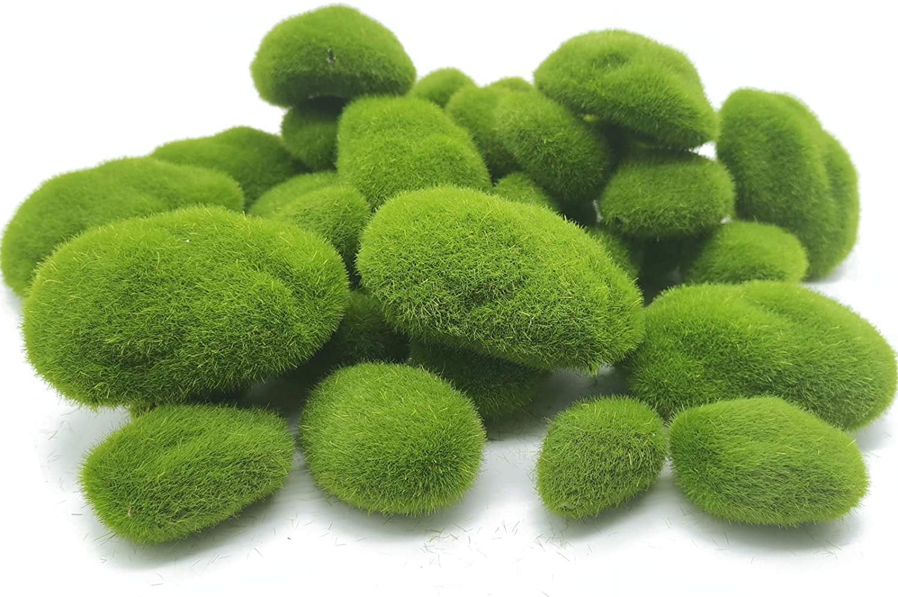 40PCS Artificial Moss Rocks (4 Sizes), Green Moss Decor for Floral Arrangements, Fairy Gardens & Crafting
