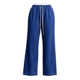 thumbnail image 7 of Gytharion Women's Lace Trim Sweatpants Solid Color Straight Leg Loose Casual Track Pants with Pockets Drawstring Elastic High Waist Joggers, 7 of 7