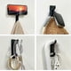 thumbnail image 4 of Gancho de pared adhesivo, toallero de baño, colgador de paños de cocina, perchero adhesivo, fijación a la pared sin taladrar, impermeable, antioxidante, negro, 4 of 5