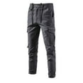 thumbnail image 2 of Pantalones largos de moda para hombre, casuales, de color puro, para exteriores, con cremallera y bolsillo, pantalones deportivos para hombre, 2 of 6