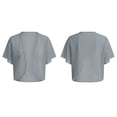 thumbnail image 5 of Stamzod Summer Cardigans for Women Lightweight Open Front Short Sleeve Bolero Shrug Plus Size Chiffon Cropped Cardigan Gray XXXL, 5 of 10
