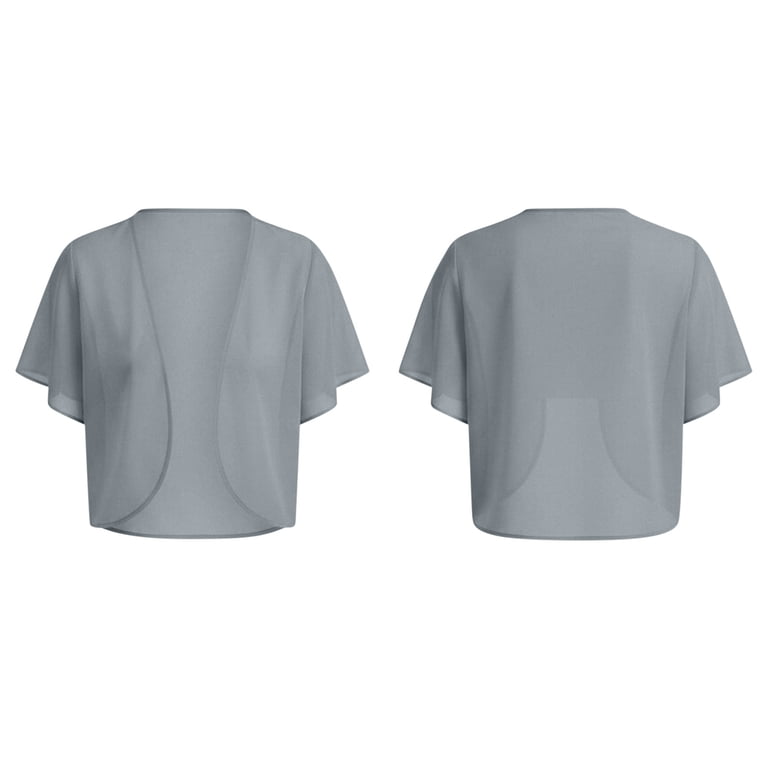 Hfnxid Womens Bolero Shrug Sheer Chiffon Shrugs Casual Cap Sleeve