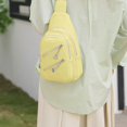 thumbnail image 5 of CHAO Bolso bandolera nuevo y elegante para hombre y mujer, de piel, con orificio para auriculares, con correa ancha, color amarillo, 5 of 5