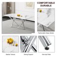thumbnail image 3 of Sumdeal Modern Marble Dining Table,71''Faux Marble Dining Table,Rectangular Faux Marble Dining Table for 6-8 Person with 0.39''Thick Modern Faux Marble Dining Table, 3 of 7