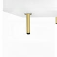 thumbnail image 4 of Exquisite High Gloss Coffee Table with 4 Golden Legs and 2 Small Drawers for Living Room - 2-Tier Square Center Table in White, 4 of 20