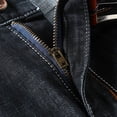 thumbnail image 6 of Men Denim Shorts Summer New Style Thin Section Elastic Force Slim Fit Short Jeans Male Brand Clothing Black Blue, 6 of 6
