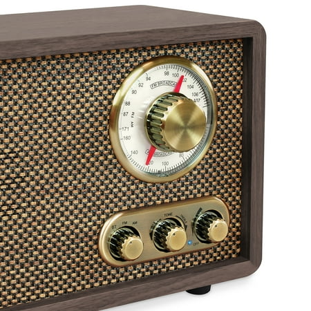 Victrola - Retro Wood Bluetooth AM/FM Radio - Espresso