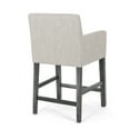 thumbnail image 3 of MODERNLUXE 26" H Counter Height Bar Stool,Upholstered Bar Chairs with Footrest and Solid Wood Legs for Kitchen,Light Gray, 3 of 7
