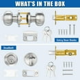 thumbnail image 2 of 3 Sets Entry Door Knob and Single Cylinder Deadbolt Combo Set, Keyed Alike Round Ball Satin Nickel Exterior Door Knobs with Lock and Keys for Entrance and Front Door, 2 of 6