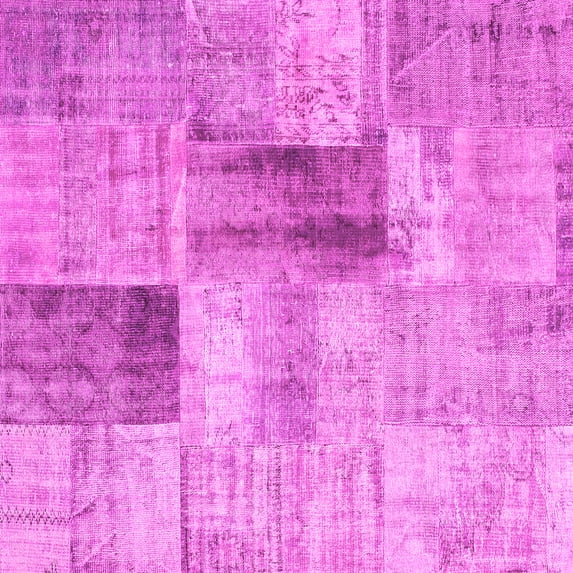Ahgly Company Indoor Square Patchwork Pink Transitional Area Rugs, 6' Square