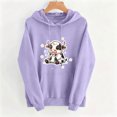 thumbnail image 5 of Aimik Cute Graphic Hoodies Sweatshirts for Women Fall Winter Drawstring Cow Print Pullover Tops Womens Loose Comfy Clothes with Pocket, 5 of 5