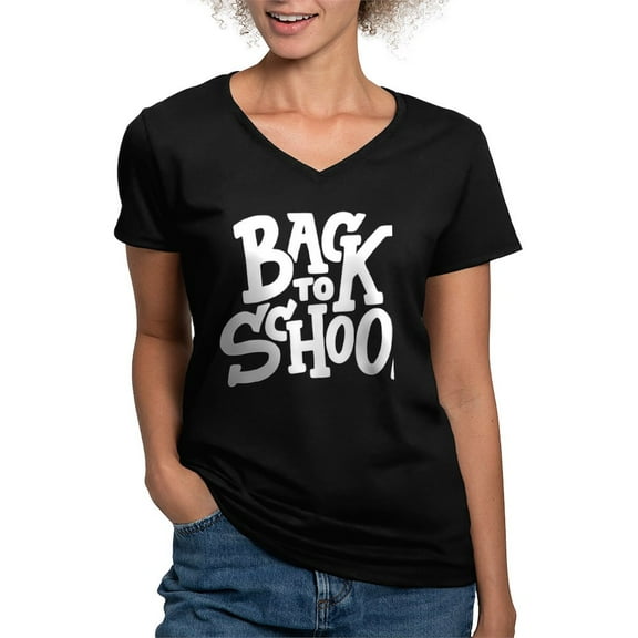 CafePress - Back To School T Shirt Stylish & Motivational De Women's V Neck T Shirt - Women's V-Neck Dark T-Shirt