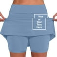 thumbnail image 4 of Women Shorts Casual Summer Mid Waist Casual Solid Skort with Pockets Thin Breathable Active Workout Skort Womens Workout Shorts Sky Blue M, 4 of 5
