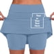 thumbnail image 3 of Falda pantalón de cintura media con bolsillos para mujer - Conjunto informal y deportivo de falda y pantalón corto, 3 of 6