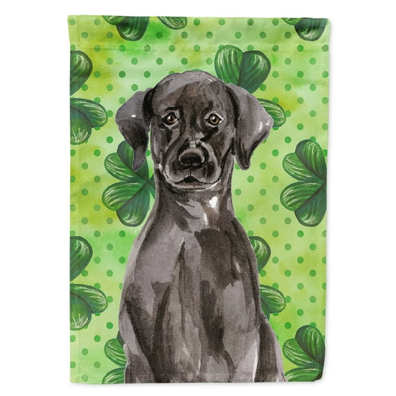 Black Labrador St. Patricks Garden Flag