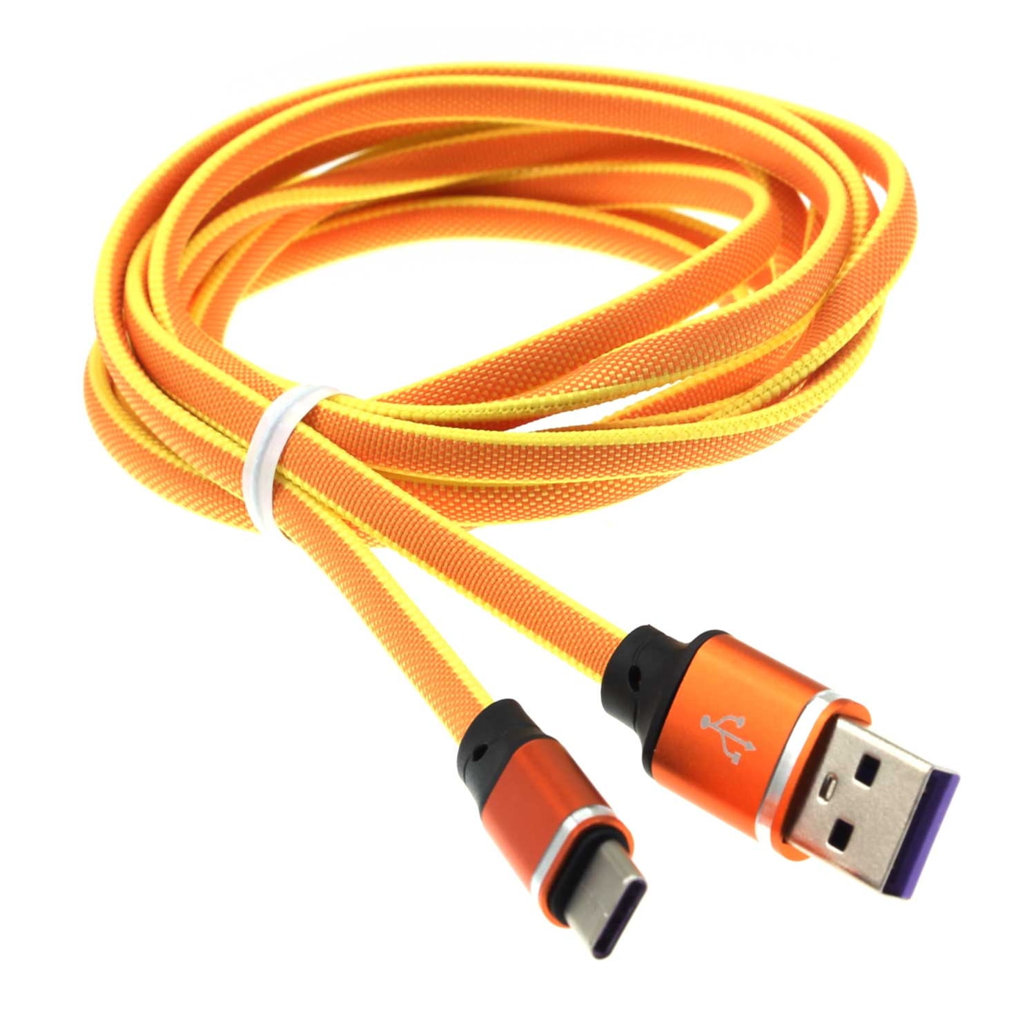 Orange 6ft USB Cable for Samsung Galaxy S22/Ultra/Plus Phones TypeC