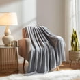 thumbnail image 4 of Fleece Throw Blanket for Couch & Bed, Soft Fuzzy Plush Twin XL Size Silver Gray Blanket, Luxury Flannel Lap Blanket, Super Cozy and Comfy for All Seasons, 71" x 80", 4 of 6