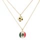 thumbnail image 1 of Cyra | Collar Doble para Mujer con Dijesde Bandera de México y balón Fabricado en Chapa de Oro y esmaltado, Color Dorado, 1 of 4