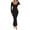 Black, variant on Women Autumn Long Evening Dress Solid Color Long Sleeve Square Neck Knit Split Party Dress