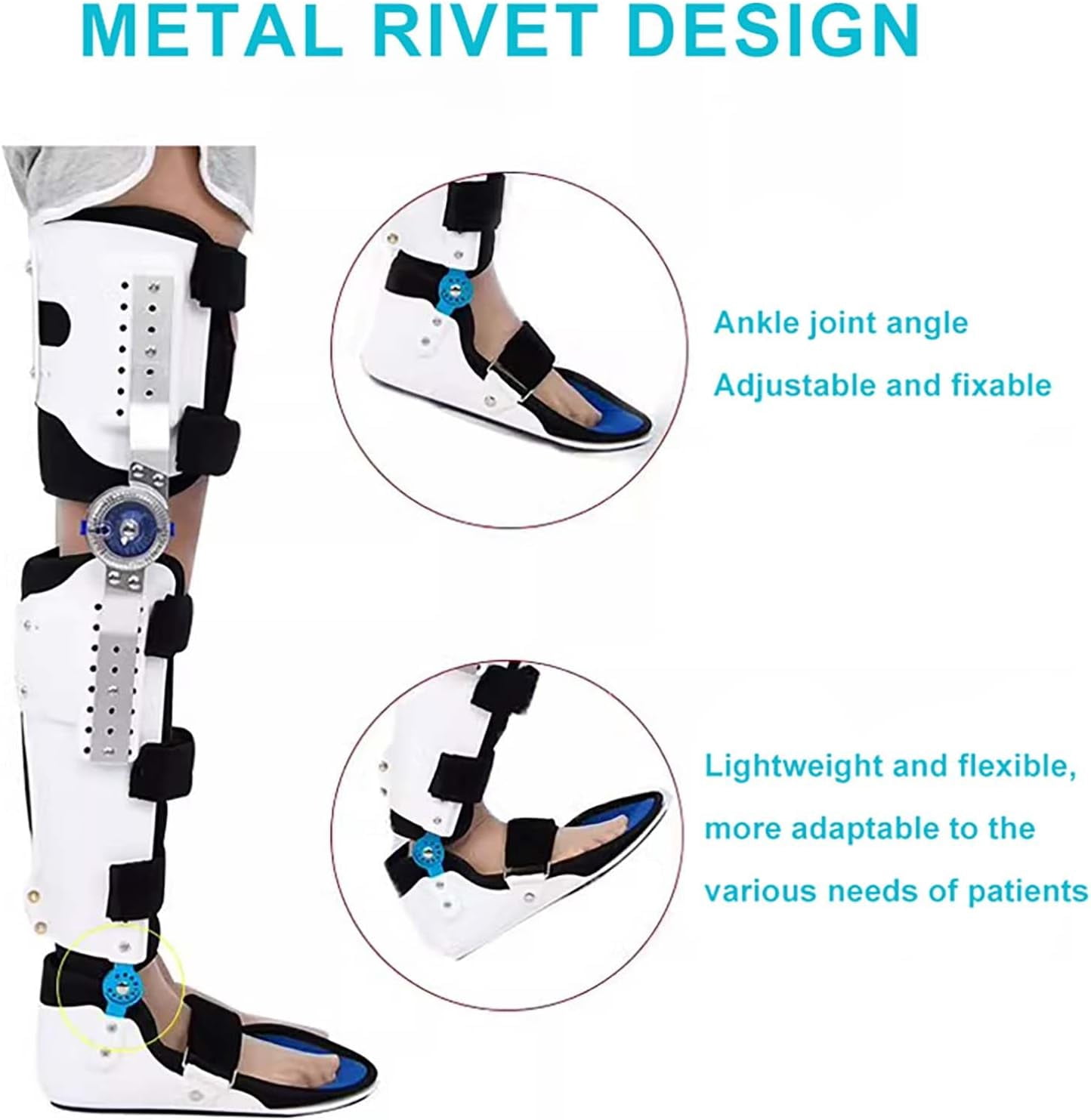 Adjustable Full Hip Leg Brace for Post-Activity Support, Hinged Knee Ankle Foot Orthosis for Men and Women, Comfortable & Breathable Design
