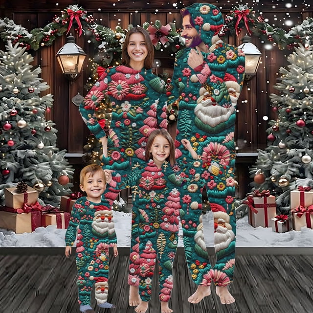 Styesk Pyjamas de Noël Assortis pour Famille Ensemble de Pyjamas Graphiques de Noël pour Couples Pyjamas de Noël Assortis pour Famille