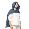 thumbnail image 3 of AWZXDE Women's Solid Color Light Soft Casual Versatile Ordinary High Design Sense Comfortable Hooded Versatile Long Hooded Scarf Blue,One Size, 3 of 4