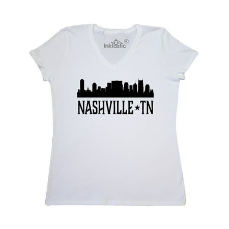 Nashville Tennessee City Skyline Women's V-Neck