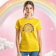 thumbnail image 3 of Playera Blusa De Mamá Estilo Arcoiris – Amor, Arcoíris y Corazones en Cada Suspiro Color Amarillo Talla Mediana Marca Emil SaEs, 3 of 4