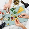 thumbnail image 4 of Hummingbirds Cutting Board, 2 Hummingbirds Sipping Nectar from a Trumpet Vine Blossoms Summertime, Decorative Tempered Glass Cutting and Serving Board, Large Size, Red Black Green, by Ambesonne, 4 of 5