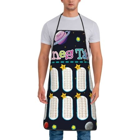 

Tideii Space Math Times Tables for Tie-up Apron Unisex Waterproof and Stain-Resistant Bib Apron for Kitchen Garden Painting