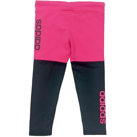Adidas Girls Black & Hot Pink Athletic Leggings Yoga Stretch Pants 4