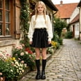 thumbnail image 2 of Girls School Skirt For Girls Featuring Pleated Design With Bow Classic Everyday Bottom Lightweight Comfortable Fit For Kids Suitable For Various Occasions, 2 of 4