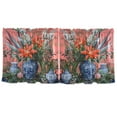 thumbnail image 7 of Yayeee Kitchen Curtains Tier Set of 2 Light Filtering 57"x24" Over Sink Window Panels, Orange Vibrant Flowers, 7 of 7