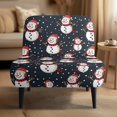 thumbnail image 2 of HELLHERO Christmas Armless Accent Chair Cover Featuring Cute Snowman Pattern, Stretch Elastic Bottom Anti Scratch Protector for Living Room Dining Room Hotel, 2 of 8