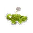 thumbnail image 2 of Cute Flower Crochet Pet Bucket Hat, Hand Knitted Floral Sun Hat Adjustable Neck Strap Headwear for Small Dogs Cats Holiday Photo Prop Accessories, 2 of 5