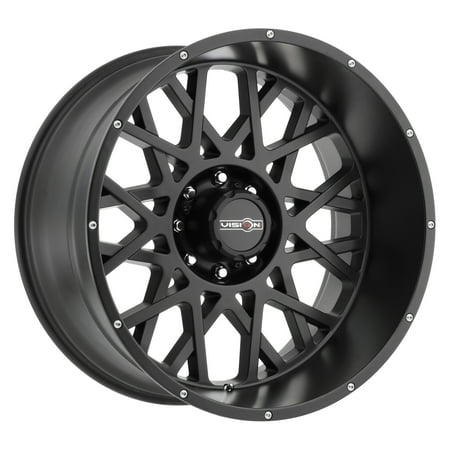 Vision Off-road Wheels, Rocker Style: 412 RWD, Finish: Satin Black w/Chrome Bolts, Wheel Size Inches: 24X12 PCD: 5-127 Load Rating lbs.